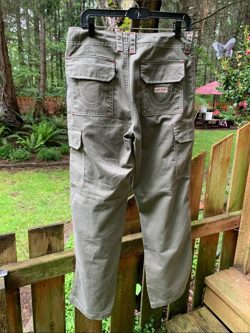 True Religion Olive Cargo Utility Pants NWT